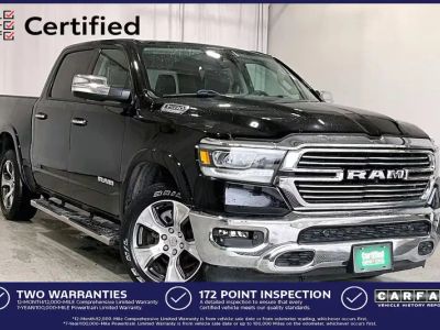 2022 Ram 1500 in Diamond Black Crystal Pearlcoat — front three-quarter view