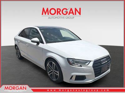 2018 Audi A3 Sedan 2.0T Premium in Ibis White — front three-quarter view