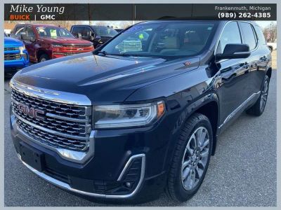 2021 GMC Acadia Denali in Midnight Blue Metallic — front three-quarter view