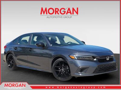 2024 Honda Civic Sedan Sport in Meteorite Gray Metallic — front three-quarter view