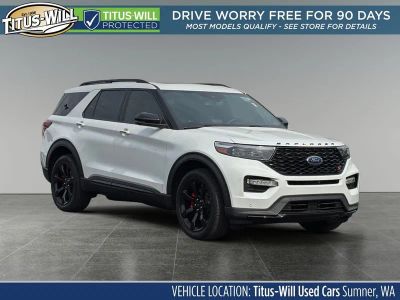 2023 Ford Explorer ST in White Metallic — front three-quarter view