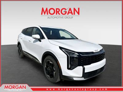 2026 Kia Sportage EX in Glacial White Pearl — front three-quarter view