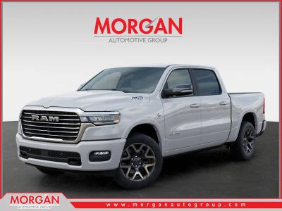 2026 Ram 1500 Laramie in White — front three-quarter view