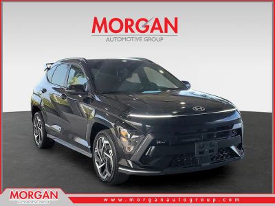 2024 Hyundai Kona N Line in Abyss Black Pearl — front three-quarter view