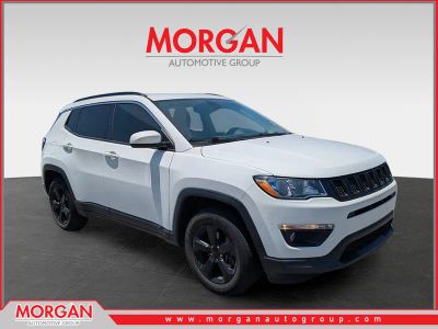2018 Jeep Compass Latitude in White — front three-quarter view