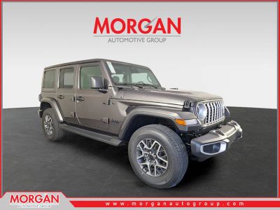 2026 Jeep Wrangler Sahara in Beige — front three-quarter view