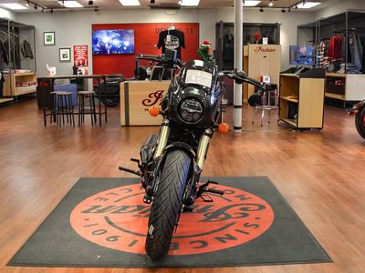 2026 Indian Motorcycle 101 Scout Black Crystal with Super Graphite — rear three-quarter view