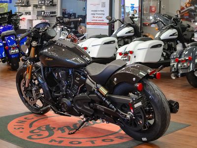 2026 Indian Motorcycle 101 Scout Black Crystal with Super Graphite — engine compartment view
