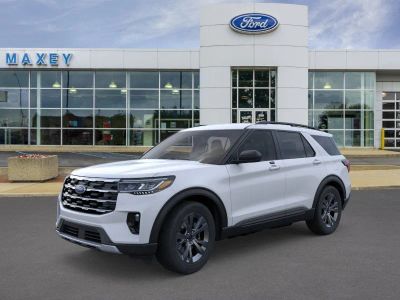 2026 Ford Explorer Active in Space White Metallic — front three-quarter view