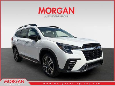 2026 Subaru Ascent Touring in Crystal White Pearl — front three-quarter view