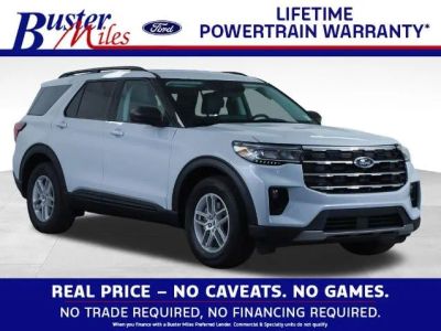 2026 Ford Explorer Active in Space White Metallic — front three-quarter view
