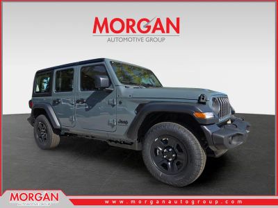 2026 Jeep Wrangler Sport in Gray — front three-quarter view