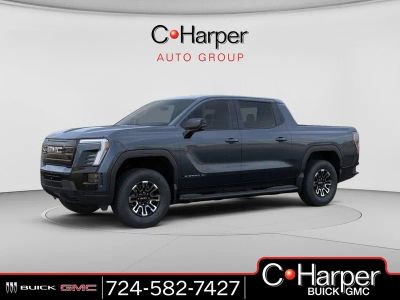 2026 GMC Sierra EV Elevation Standard Range in Deep Ocean Metallic — front three-quarter view