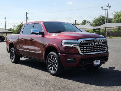 2025 RAM 1500 Limited in Delmonico Red Pearlcoat — front three-quarter view