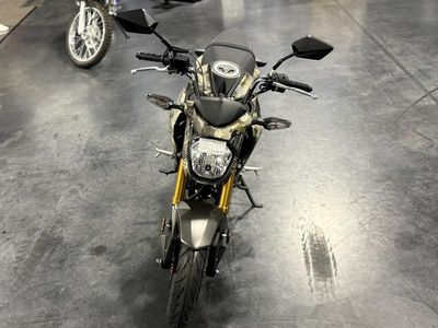 2026 Kawasaki Z125 PRO Cypher Camo Beige — rear three-quarter view