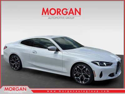 2026 BMW 4 Series 430i in White — front three-quarter view
