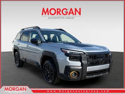 2026 Subaru Outback Wilderness in Ice Silver Metallic — front three-quarter view