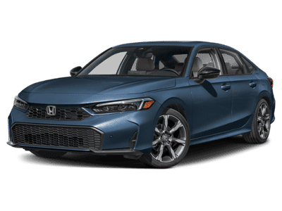 2026 Honda Civic Sedan Hybrid Sport Touring in Blue Lagoon Pearl — front three-quarter view