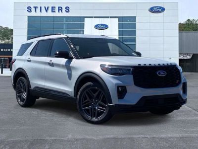 2026 Ford Explorer ST in Space White Metallic — front three-quarter view