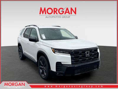2026 Honda Pilot Sport in Platinum White Pearl — front three-quarter view