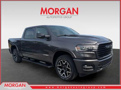 2026 Ram 1500 Laramie in Gray — front three-quarter view