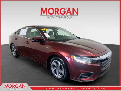2019 Honda Insight EX in Crimson Pearl — front three-quarter view