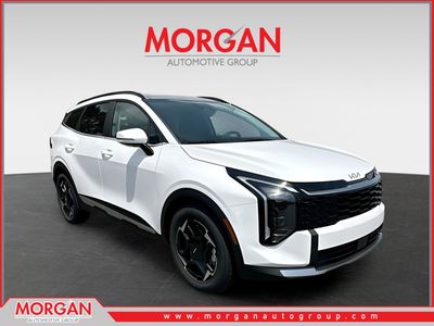 2026 Kia Sportage EX in White — front three-quarter view