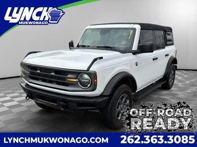 2023 Ford Bronco Big Bend in Oxford White — front three-quarter view