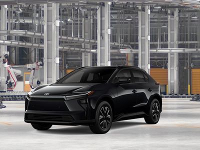 2026 Toyota bZ XLE in Midnight Black Metallic — front three-quarter view