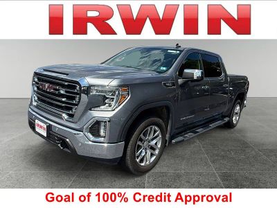 2020 GMC Sierra 1500 SLT in Satin Steel Metallic — front three-quarter view