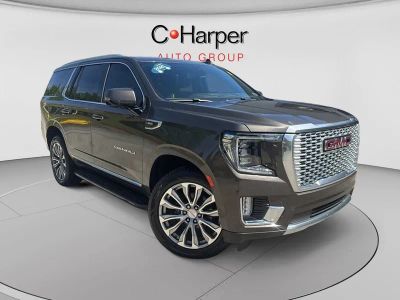2021 GMC Yukon Denali in Smokey Quartz Metallic — front three-quarter view