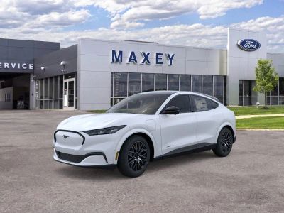 2026 Ford Mustang Mach-E Premium in Star White Metallic Tri-Coat — front three-quarter view