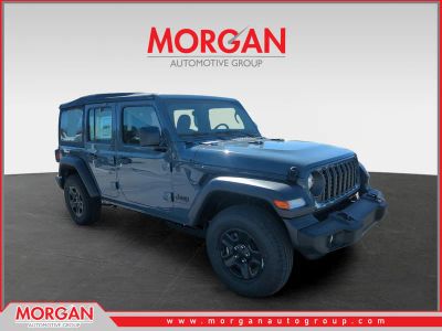 2026 Jeep Wrangler Sport in Gray — front three-quarter view
