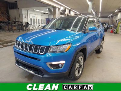 2019 Jeep Compass Limited in Laser Blue Pearlcoat — front three-quarter view
