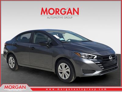 2025 Nissan Versa 1.6 S in Gray — front three-quarter view