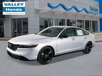 2026 Honda Accord Hybrid Sport-L in Solar Silver Metallic — front three-quarter view