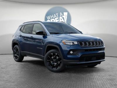 2026 Jeep Compass Latitude in Fathom Blue Pearl-Coat Exterior Paint — front three-quarter view