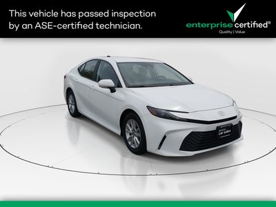 2025 Toyota Camry LE — front three-quarter view