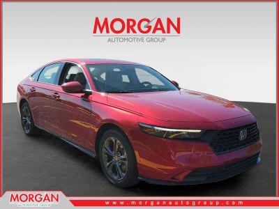 2026 Honda Accord Hybrid EX-L in Radiant Red Metallic — front three-quarter view