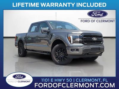 2025 Ford F-150 Lariat in Gray — front three-quarter view