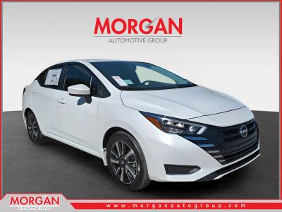 2025 Nissan Versa 1.6 SV in White — front three-quarter view