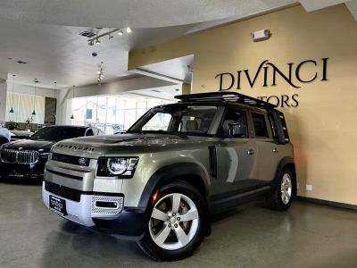 2020 Land Rover Defender in Green — front three-quarter view