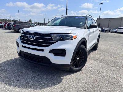 2024 Ford Explorer XLT in Oxford White — front three-quarter view