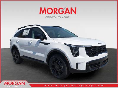 2026 Kia Sorento X-Line EX in Glacial White Pearl — front three-quarter view
