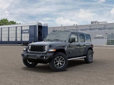 2026 Jeep Wrangler WRANGLER 4-DOOR SPORT S in Anvil Clear-Coat Exterior Paint — front three-quarter view