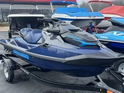 2026 Sea-Doo GTX 170 w/ Sound System-Blue Abyss/Gulfstream Blue — front three-quarter view