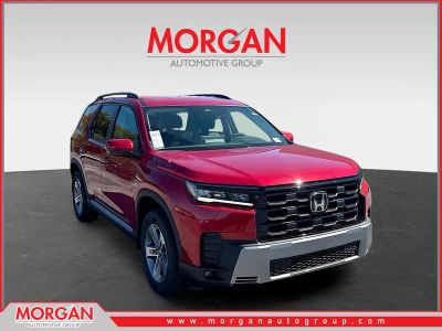 2026 Honda Pilot EX-L in Radiant Red Metallic II — front three-quarter view