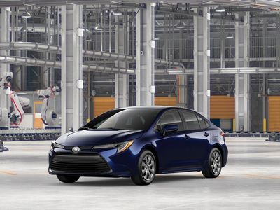 2026 Toyota Corolla LE in Blueprint — front three-quarter view