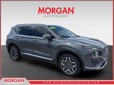 2022 Hyundai Santa Fe Limited in Hampton Gray — front three-quarter view