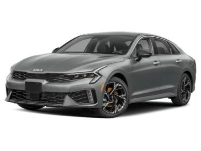 2025 Kia K5 GT-Line in Wolf Gray — front three-quarter view